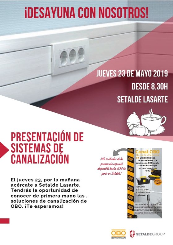 Setalde's tweet photo. El 23 de mayo durante toda la mañana contaremos con la visita de OBO, que nos presentará sus soluciones de sistemas de canalización.
Ellos ponen las soluciones y nosotros te invitamos a desayunar. ☕🥐️
¿Te lo vas a perder?
https://t.co/nZpOjoidLn
#DesayunosSetalde #OBO https://t.co/X6EaM4RIdC