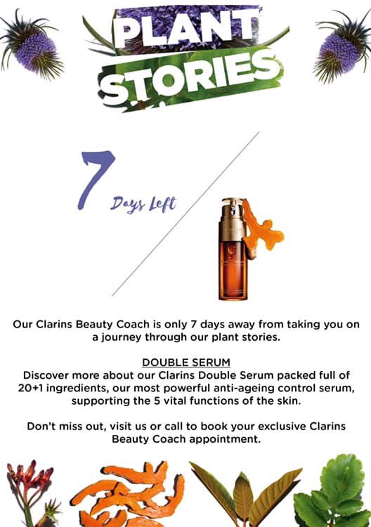 7 days to go! Clarins beauty event starts on 23rd May and runs until 25th May. Discover the power of plants. Book your complimentary one-to-one with a Clarins coach by calling us on 01935 816177 or pop in to the salon for more info #margaretbalfour #clarins #beautyevent
