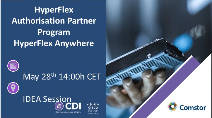 WestconPortugal's tweet photo. Register now in this IDEA session from Cisco to know more about Cisco HyperFlex Authorization Program. #ComstorCDI #welovedatacenter
 https://t.co/rsg9Nx19U0 https://t.co/P8hTXis6aG