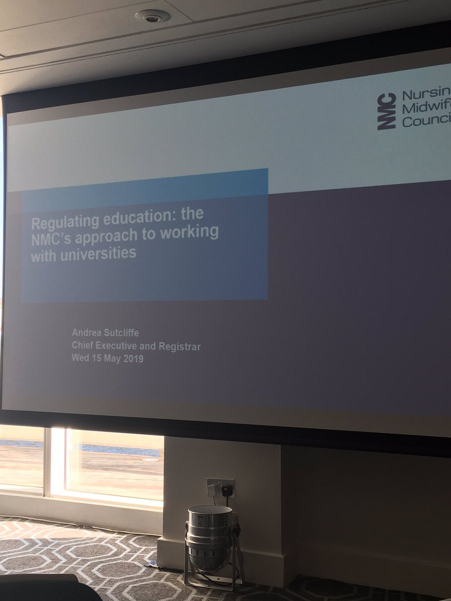 DrAlisonMachin's tweet photo. Andrea Sutcliffe, Chief Exec of the NMC applauding the work of the CoDH &amp; Universities in supporting the development &amp; implementation of NMC standards to promote better safer patient care @HsNursing @councilofdeans #council19 @NorthumbriaUni https://t.co/jdgaJ7uB9C