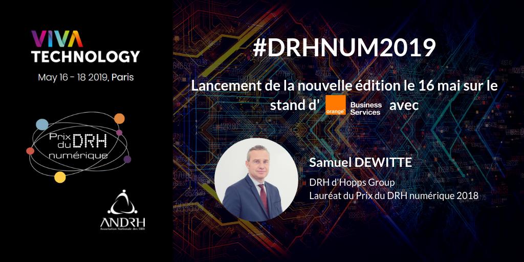 ANDRH_Officiel's tweet photo. 🔜 📣#DRHNum2019 🏆 : c'est parti ! L'@ANDRH_Officiel sera présente demain à #Vivatech !
🗣️ Retrouvez @DewitteSamuel (@HoppsGroup) lauréat de l'édition #DRHNum2018 sur le stand d'@orangebusiness à partir de 12h !
➕d'infos sur #DRHNUM : https://t.co/Cpq5HXI4Fb https://t.co/ZVq2RZgabu
