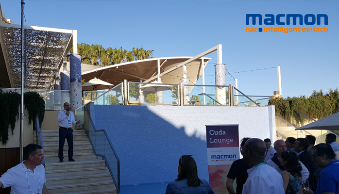 macmon_EN's tweet photo. Yesterday at the opening of @barracuda Annual Partner event in Marbella, our CEO Christian Buecker shared expertise & insight into how #macmonNAC & #BarracudaNetworks can provide a high level of network security with automated threat response for the endpoint.
#cudadiscover https://t.co/NS55aI0N5b