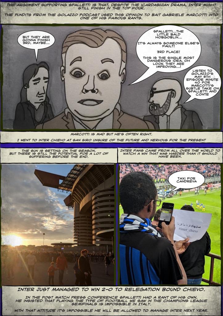 SempreIntercom's tweet photo. 🚨#InterComics Alert🚨
“Just Managing” by @Rugnettanews
Photos by: @mikwaldron
Including a @Marcotti rant on #Spalletti from @TheTotallyShow
#InterChievo #Chievo #SerieA #FCIM #Nerazzurri https://t.co/z2mod2zb2E