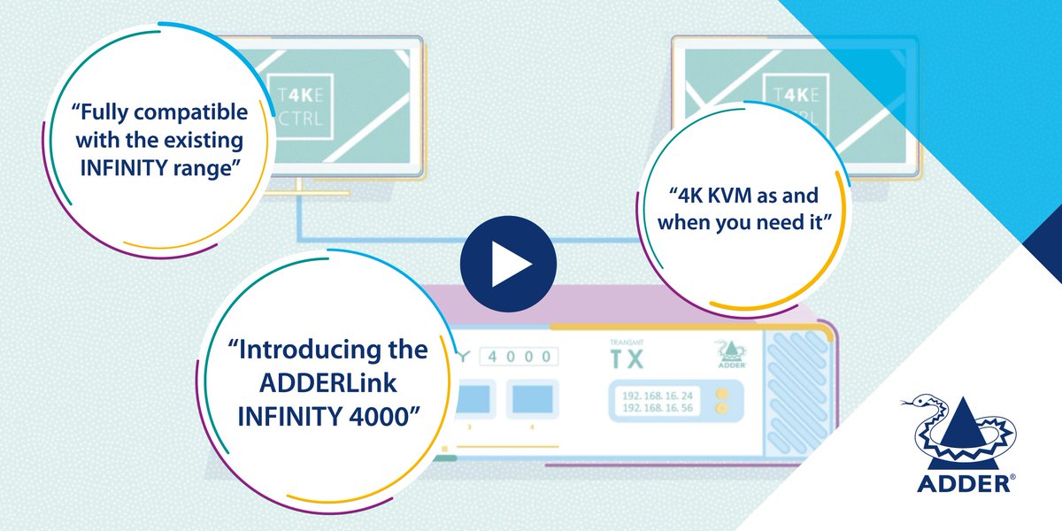 Adder's tweet photo. What makes the ALIF4000 Series so unique?

It's the world's first dual-head #4K #IP #KVM matrix over single fiber! Discover more > https://t.co/bEOQIJMYWr  #T4KECTRL https://t.co/41odKTzWGq