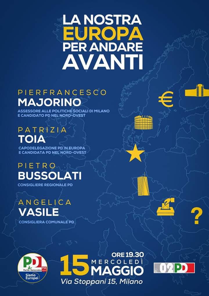 Ciao a tutti, la campagna prosegue senza sosta! Oggi alle 17 partecipo all’incontro Europa Creativa al Cinemino, via Seneca a Milano, alle 19.30 all’incontro “La nostra Europa per andare avanti”, e alle 21 sarò a Varese, ci vediamo al Centro Congressi De Filippi.
#scriviMajorino