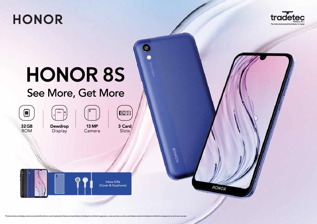 IntertecGroup's tweet photo. Dear Honor Fan :-)
#HONOR_8S – Now Available Across Qatar
RRP – QAR 399.00
•Display - 5.71" Dewdrop Display
•Colors- Black, Blue
•Battery- 3020mAh
•Memory- 2GB+32GB
•Rear Camera- 13MP(f/1.8)
•Front Camera- 5MP
More details please contact +974 5025 9770
#Tradetec #Qatar https://t.co/yaXfFHiwbj