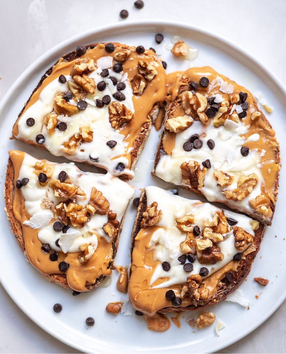 coyo_uk's tweet image. Wednesday morning never looked so good! Sourdough toast spread thick with #peanutbutter, a dollop of #coconutyogurt, agave, walnuts and dark #chocolate chips. Find our 400g natural yoghurt on #offer in selected @waitrose stores now. Hope you all have a beautiful morning ☀️💚.