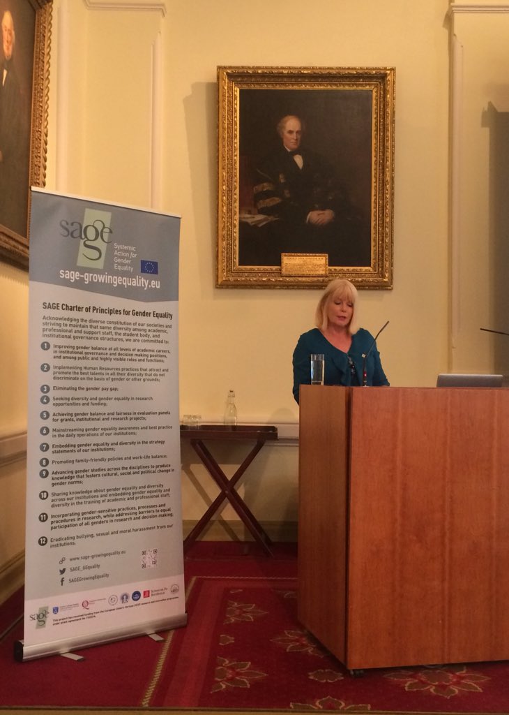 TCDGenderEq's tweet photo. Minister @mitchelloconnor now formally launching the Charter, says how honoured she is to wear the #SAGEPin @SAGE_GEquality #SAGEDay #SAGECharter #GrowingEquality https://t.co/72g7pOGnZ3