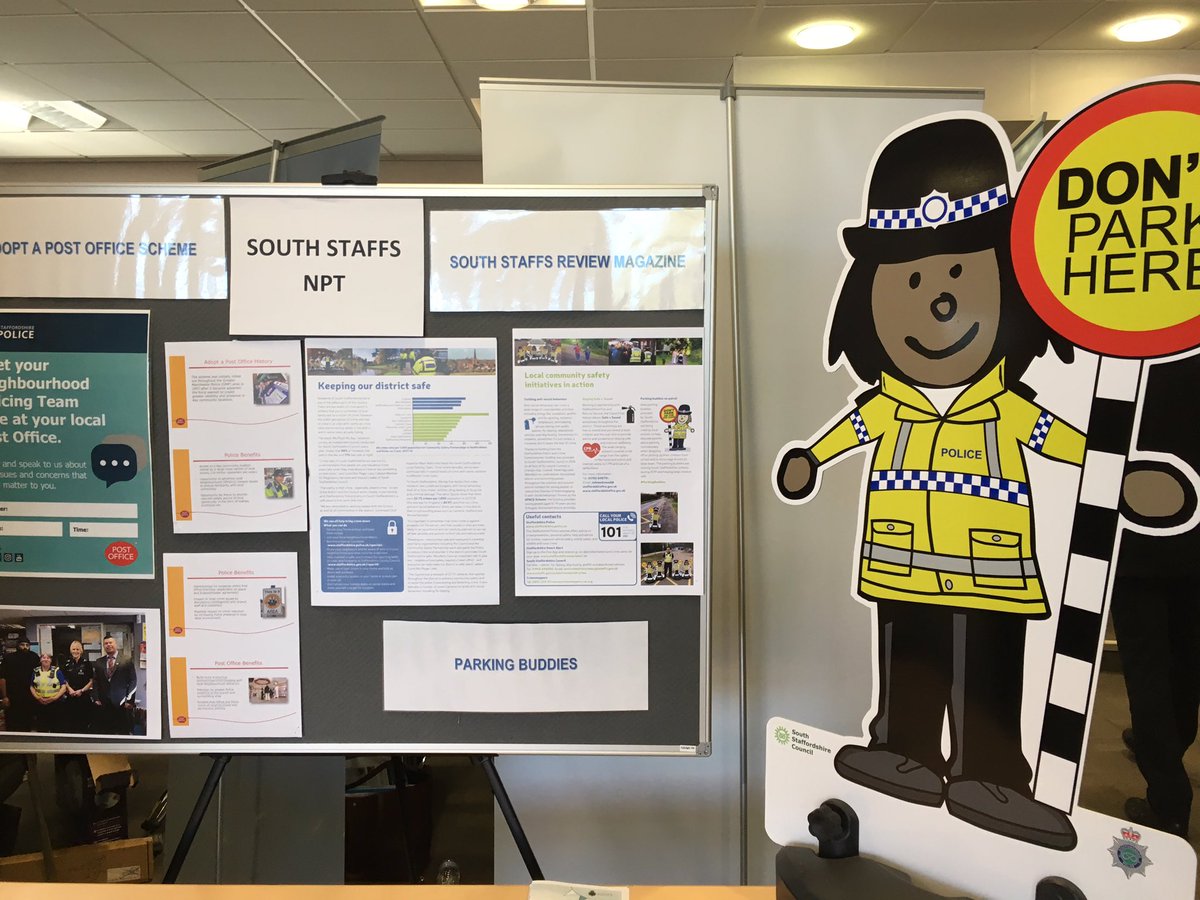 @SStaffsPolice showing off ongoing activity at the #StaffsInnovation event including #adoptapostoffice #parkingbuddies