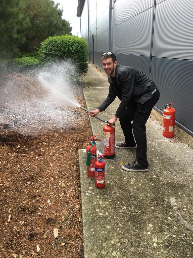 MicrocommsPS's tweet photo. Matt and Janet recently undertook Fire Marshall training with In Safe Hands.  Looks like too much fun was had. Captions please :-)  @INSHANDSTRAINING #firemarshalltraining #seriousbutfun #training #fire #thetechnologypeople https://t.co/BxQ1015oIx