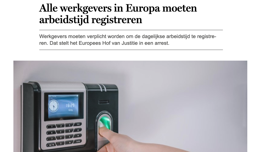 Booku_app's tweet photo. Hoeveel uur heeft u gisteren gewerkt? Het Europese Hof van Justitie besliste dat lidstaten hun werkgevers moeten verplichten om de dagelijkse arbeidstijd te registreren. ➡️➡️➡️ Ontdek hier (https://t.co/Q1fhsl8K1u) wat @Booku_app voor uw bedrijf kan betekenen! #HRtech #prikklok https://t.co/xdyWxSqEP9