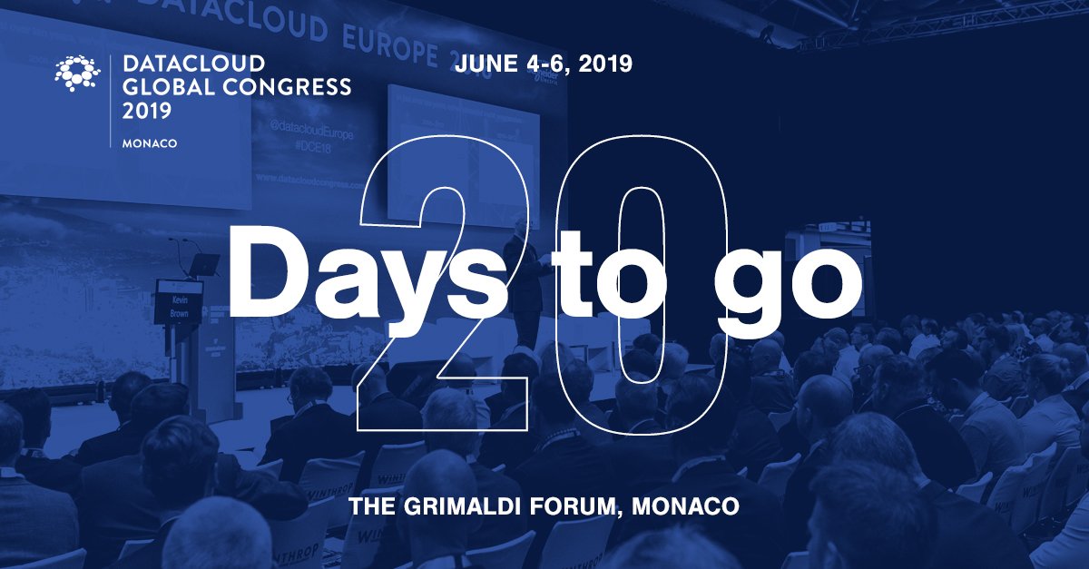 20 days until our biggest Datacloud yet. Stacked event including #DatacloudAwards w/ our Award Patron <a href="/Vertiv/">Vertiv</a>. #EdgeCon in Monaco curated by <a href="/vaporio/">Vapor IO</a>. <a href="/InfraMason/">Infrastructure Masons</a> Global Member Summit. Expanded expo w/ Patron <a href="/SchneiderElec/">Schneider Electric</a> + <a href="/Siemens/">Siemens</a> <a href="/DeltaEMEA/">Delta Electronics EMEA</a> &amp; <a href="/Huawei/">Huawei</a> datacloudcongress.com/register