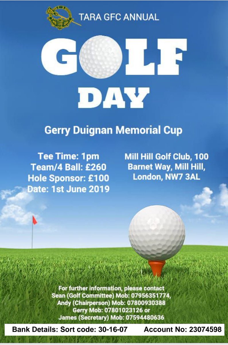 tara_gfc's tweet image. We are holding our Tara GFC annual golf day on Saturday 1st June,  it promises to be another great day of Golf and craic. Please get in touch if you would like to play or sponsor a hole 💚💛#Taraladiesgfc #Taragfc #tarayouthgfc #Taraladiesgfc #taragfctogether