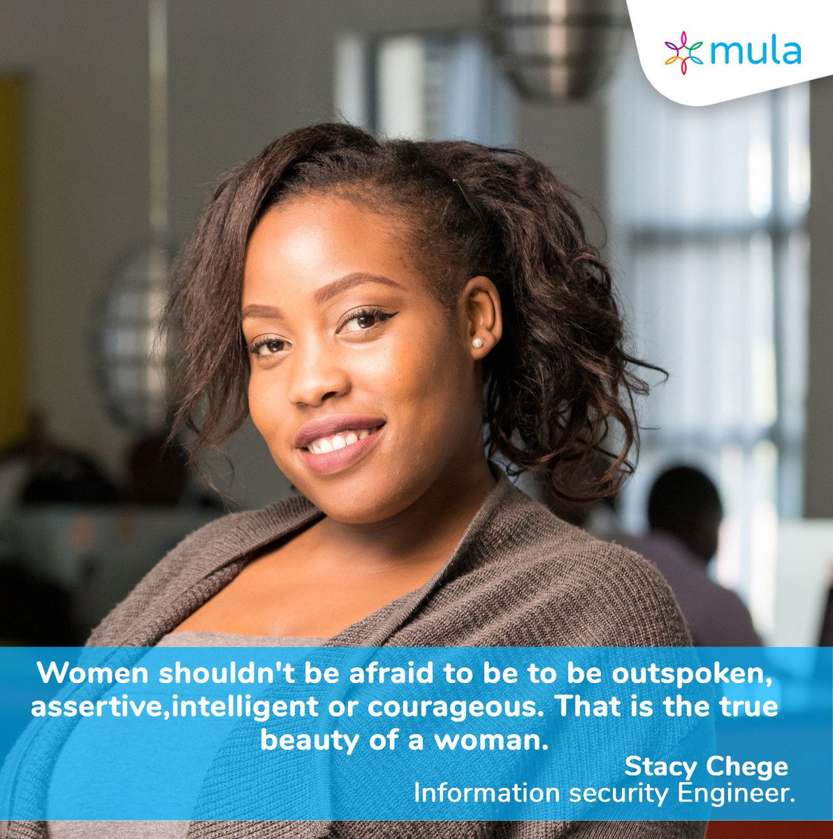 TinggAfrica's tweet photo. "Women shouldn't be afraid to be to be outspoken, assertive, intelligent or courageous. That is the true beauty of a woman." Stacy Chege
#Womenwednesday #WCW #mulapay #womenintech #women #cellulantwomenintech #WednesdayWisdom https://t.co/e3ZbD6RH6R
