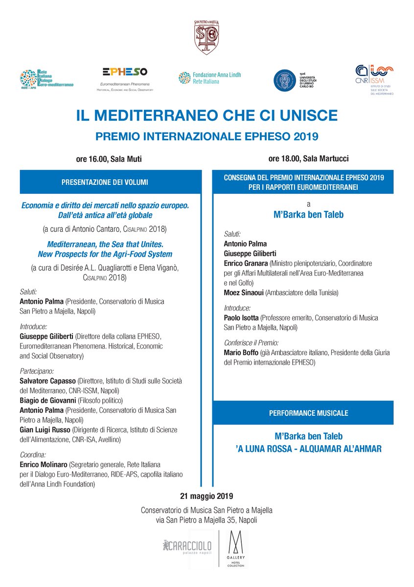 Il Mediterraneo che ci unisce (Napoli, 21 maggio 2019)