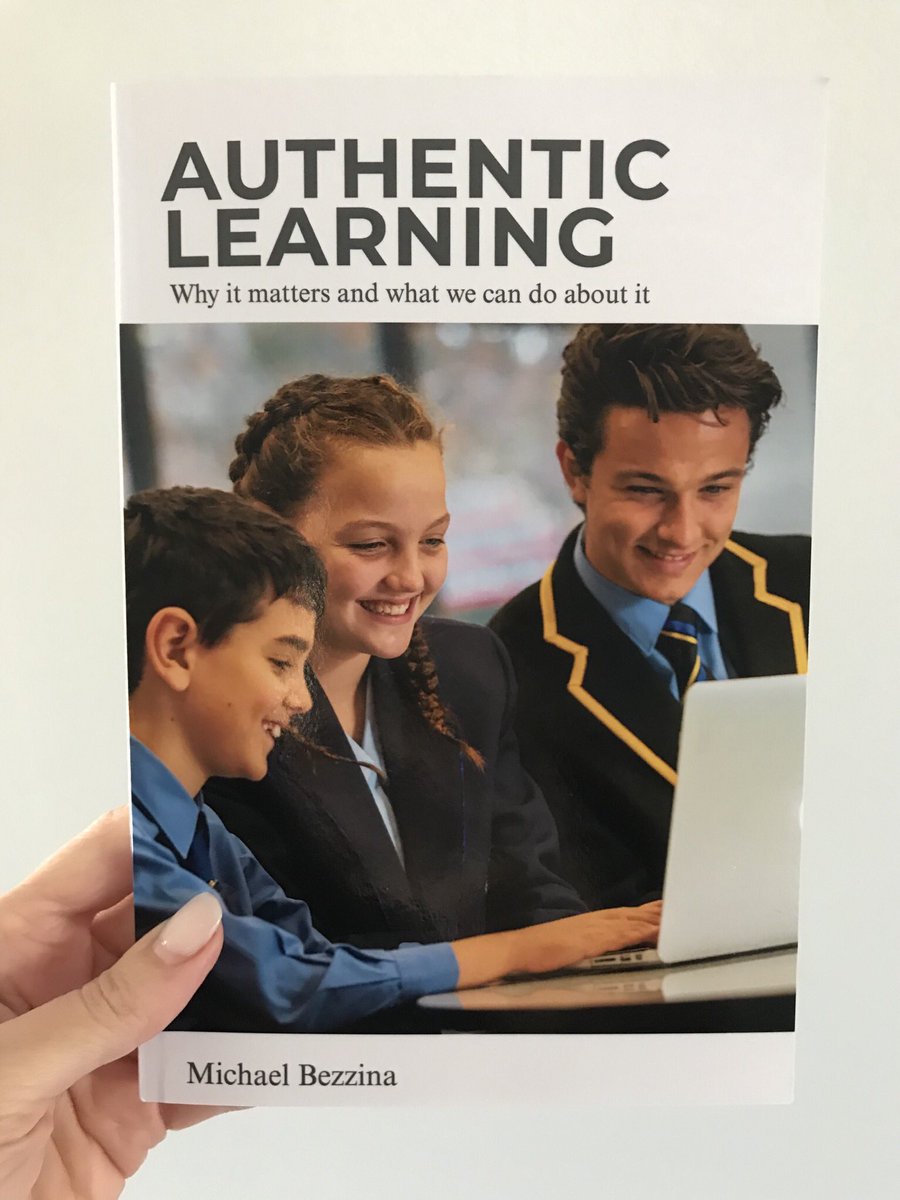 jostella19's tweet photo. Got my copy of ‘Authentic Learning’ today by Dr @BezzinaMichael-an insightful resource. Thanks Mick for reminding us of our responsibility as educators to ensure authentic learning takes place in every classroom! #authlearning https://t.co/3SL6qcXZvT