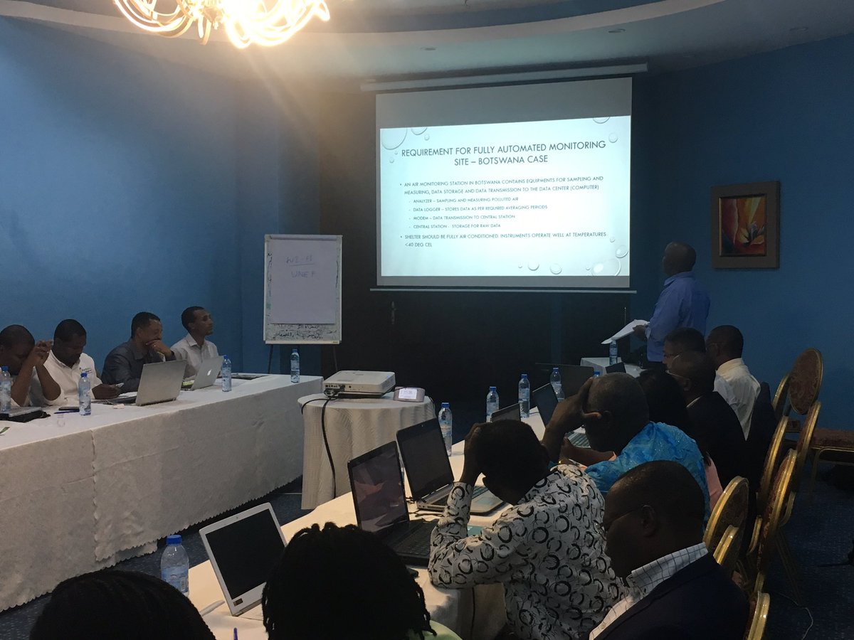 #Airquality for better #Health in #Africa workshop with government participants from #Botswana #Benin #Ethiopia and cities #Nairobi and #CapeTown #Addis #Gaborone #Kampala bringing together #Science and #policy <a href="/SK_UNEP/">Sean Khan</a> and an amazing number of presenters!
