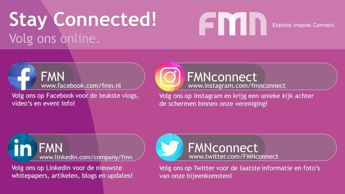 (2/2) Kans maken op 1 exemplaar van het Marktonderzoek? Twitter mee en gebruik zowel de hashtag #WorldFMDay als #FMNconnect om mee te doen. Via ieder sociaal kanaal verloten wij één exemplaar.

Lees je ook de blog van Natalie Hofman?
fmn.nl/website/nieuws…