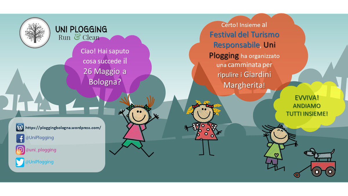 UniPlogging's tweet photo. A TUTTO PLOGGING!
 Amici di UniPlogging Bologna 🌱 

 📍 il #26maggio vi aspettiamo presso i Giardini Margherita Bologna,
ore 🕚11:00
 🔗con Itaca migranti e viaggiatori - Festival del Turismo Responsabile
 Registratevi qui ⤵️
 https://t.co/ALnjxCy6Qh
@mktsociale @ItacaFestBO https://t.co/BAxXv9QjQL