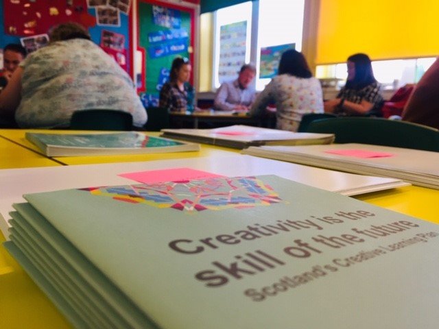 CLT_Abdn's tweet photo. After pairing up last week, teachers & artists sat down at @Kirkhill_School to investigate areas each class could work on creatively.
There were some great collaborative ideas - we can't wait to see where this project takes the pupils!
#CultureAberdeen
#CreativeLearningAberdeen https://t.co/gBr5jTsbWd