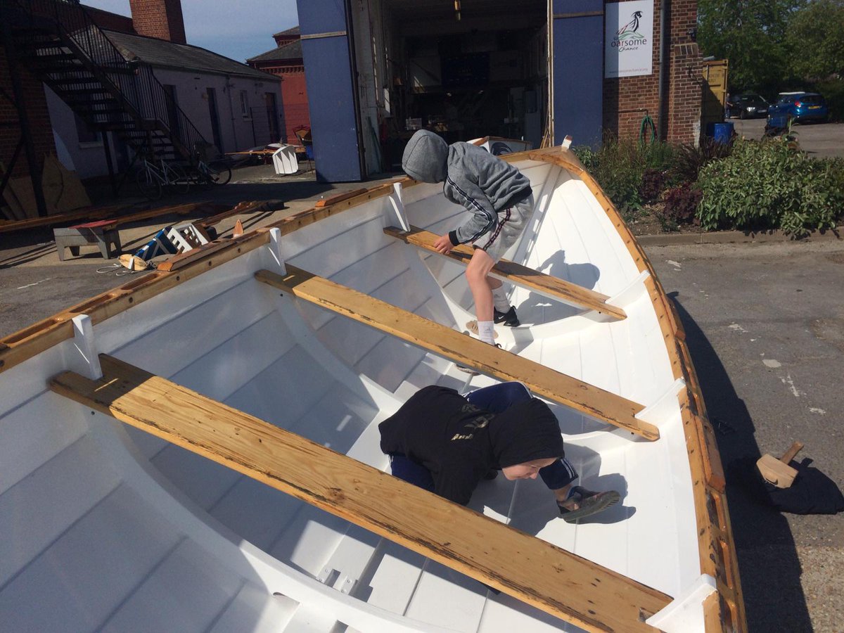 OarsomeChance's tweet photo. It is all about preparations for #rowing in the #pompeypull and putting one of our #staylesskiffs back togeteher after refit. Great #youthengagement from our fab students #buildingbetterboatbuilders #charity https://t.co/Mbeb695jlm