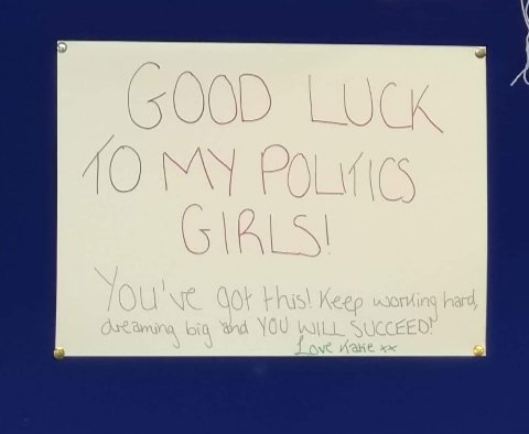 Politics board exam inspiration! 
"The key to success is to focus on goals, not obstacles!" 
All the best to the Year 13 and 14 Politics girls, you've got this! xo <a href="/glenlolahistpol/">Glenlola History & Politics</a>
