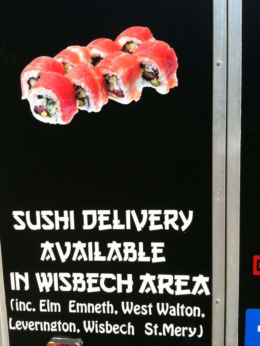 WisbechMarket's tweet photo. Lunchtime? Cool food in the hot sun 🍣 #sushi from Adex Sushi https://t.co/itRIoxfWBr