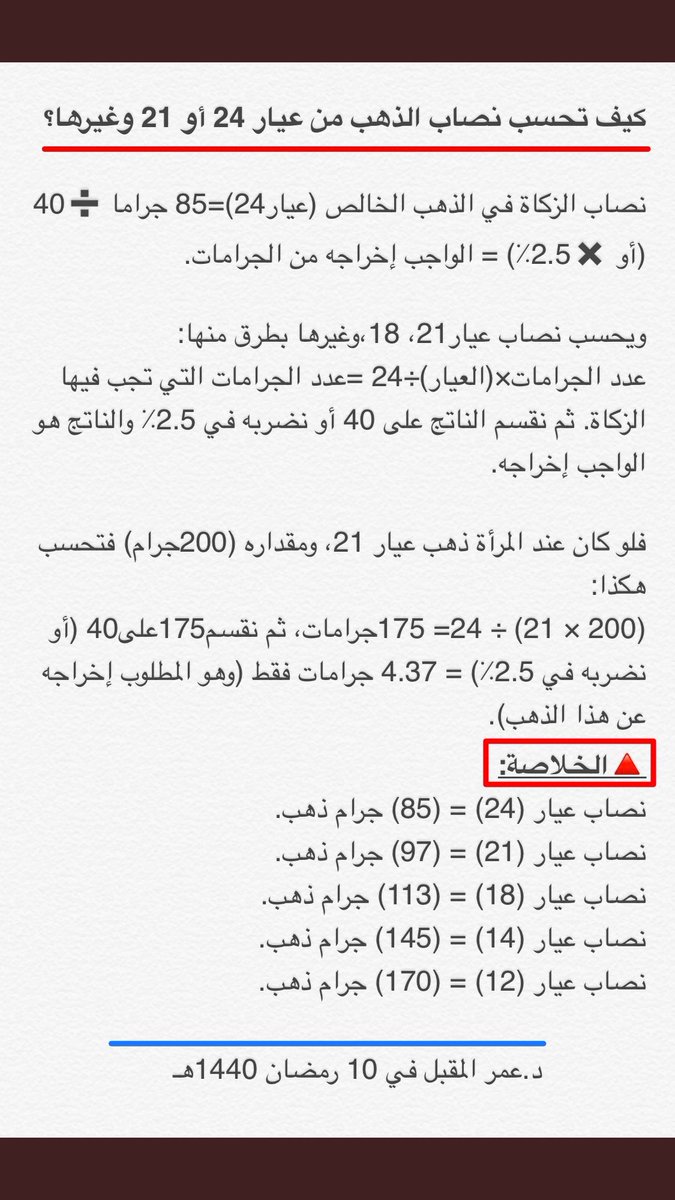 طريقة حساب زكاة الذهب بالريال السعودي