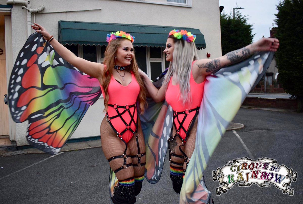 Smiles all around for our jumping stilt walkers! 🦋 🌈 
#pride #rainbow #tattoos #stiltwalkers #twistedbellesentertainment #entertainmentuk
