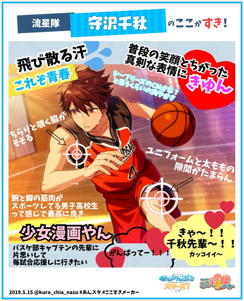 تويتر かえで على تويتر あんスタ ここすきメーカー 実施中 私の推しキャラの好きポイントはこちら 選択イラスト 太陽のシューター 守沢 千秋 T Co Ihck7nlauk あんスタ ここすきメーカー あんスタ4周年 T Co E0jkgpv5cf