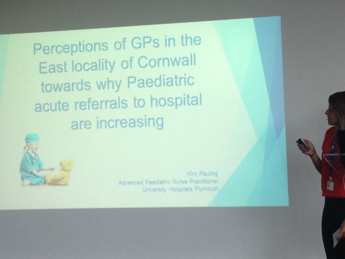 CornwallClinSch's tweet photo. Kim Pauling starts off the second abstract section of our morning #SWCSUoP - her Masters study exploring GP perceptions of rise in paediatric admissions to acute care https://t.co/e0xlCb8ZWQ