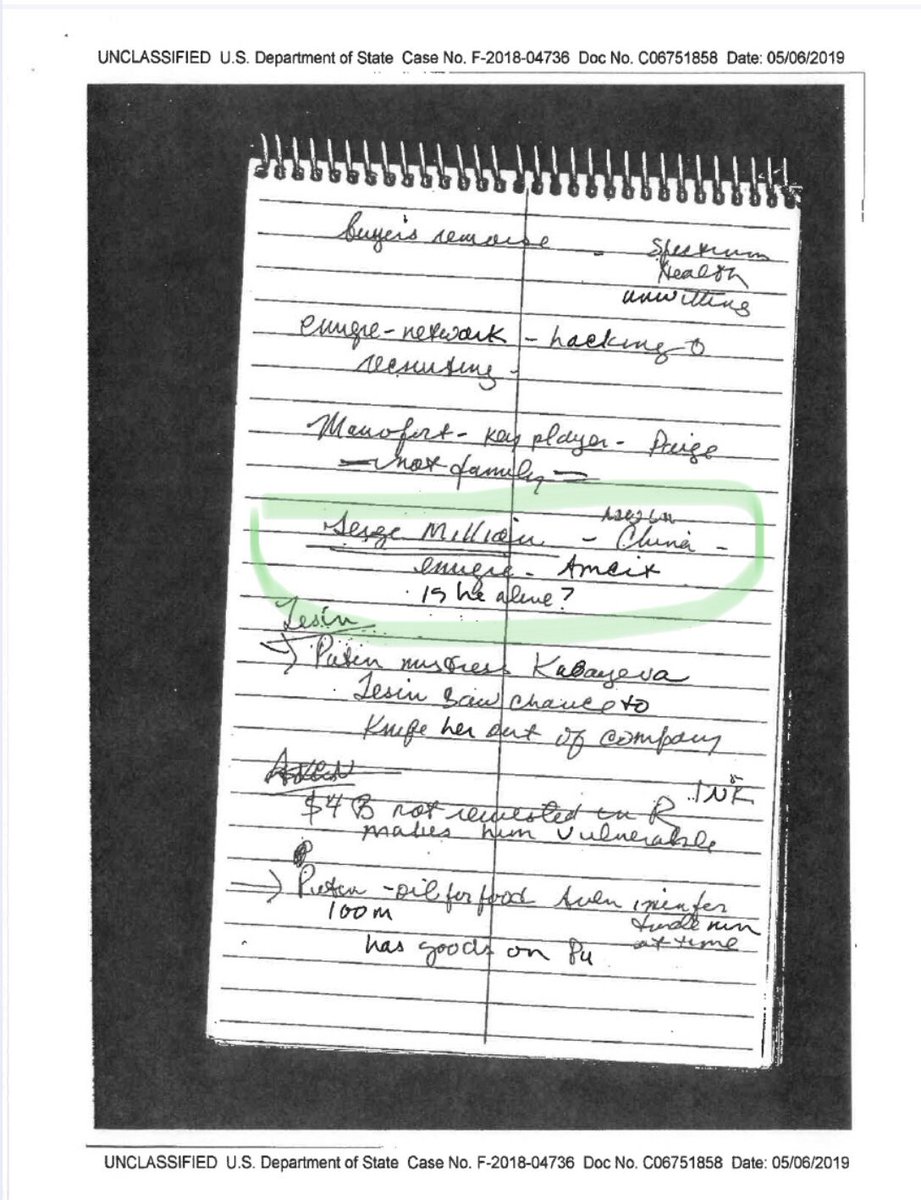 SergeiMillian's tweet photo. @jsolomonReports John, you need to interview Tatiana of London who was present at the 3 hour long State Department secret briefing where they disclosed exact location of an #AMCIT(who had been threatened by an unknown group) to a private foreign agent - Steele. How did THAT happen? #SheKnowsALOT. https://t.co/yKiLPT9TJx