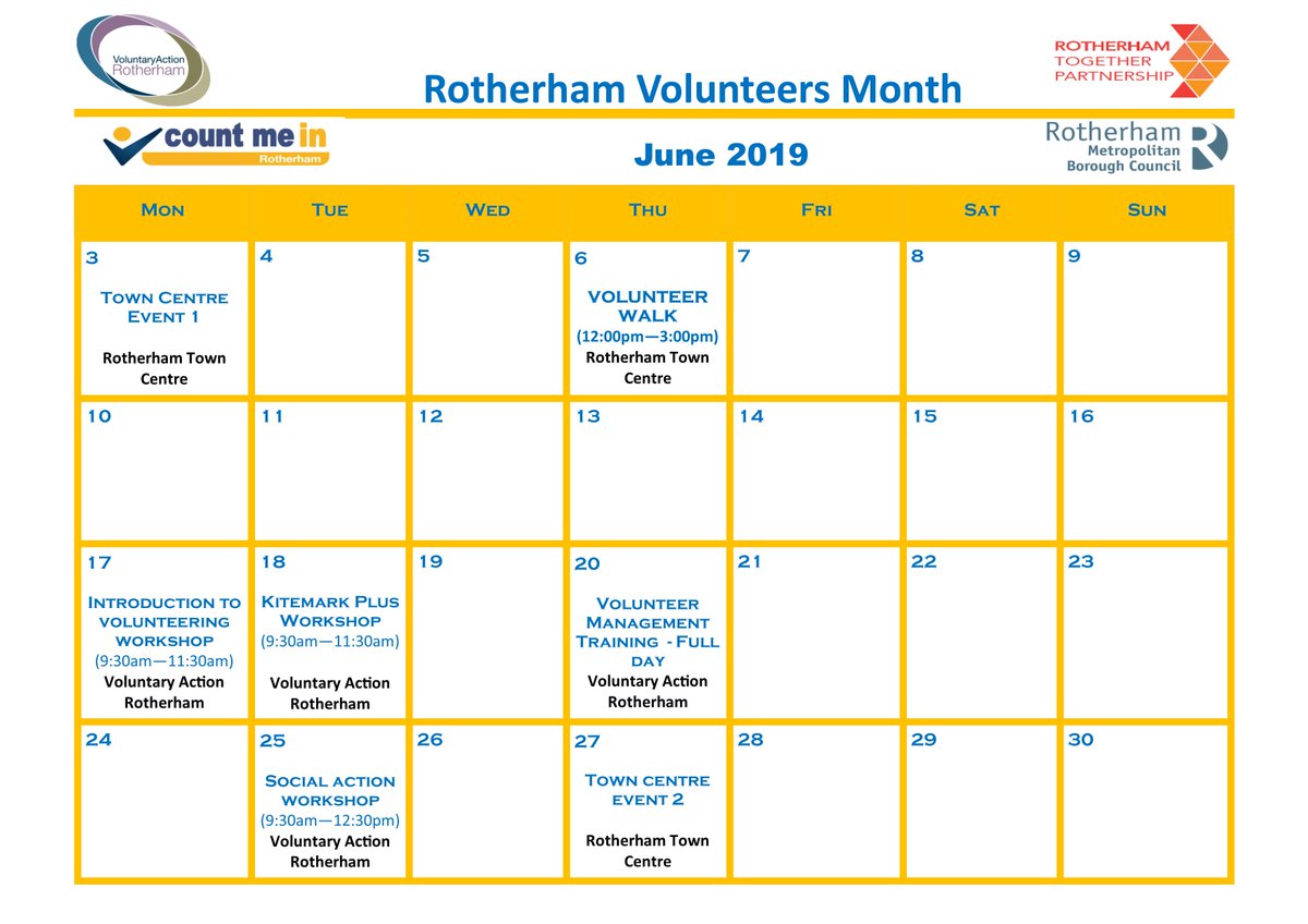 VARotherham's tweet photo. Rotherhams Volunteer Month isn't far away now and there's lots of ways for you to get involved, come and say hello, join us on a walk or join one of our FREE workshops!

If you want to find out more contact Kerry on 01709 834451 or e-mail: kerry.mcgrath@varotherham.org.uk https://t.co/LUB0Tn0AeT