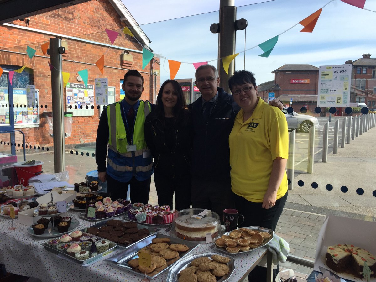 liveshq's tweet photo. Could you put on a cake sale in aid of LIVES?

The team at Network Rail Skegness did and raised £350! 🍰🎂🍪🍩

Thank you! https://t.co/0wv0AiEECx