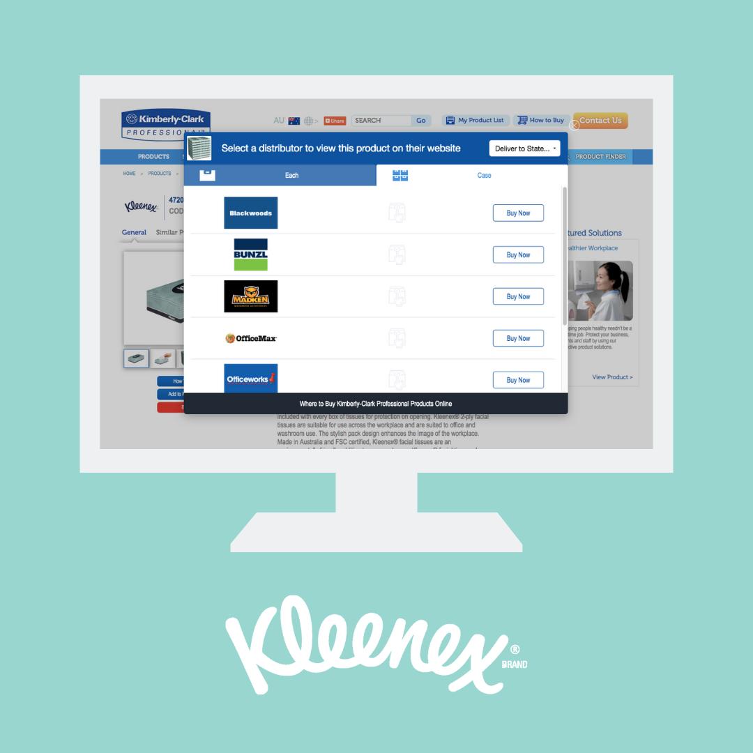 TheDigitalShelf's tweet photo. Having a Where to Buy button is a great way to optimise your customer’s path to purchase by sending high converting traffic to your retailer partners! Here's our Where to Buy solution in action with one of our brand partners Kleenex👆🛒 🤧 #ecommerce #digitalmarketing #brands https://t.co/Gqg3p8wUjm