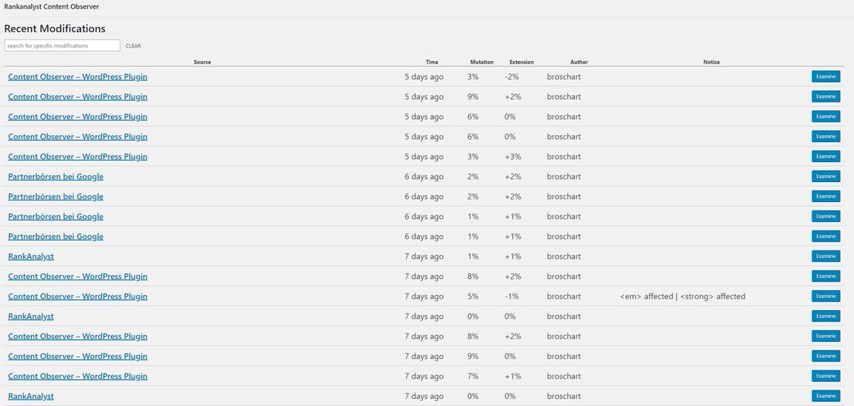 rankanalyst's tweet image. Version 1.1 unseres kostenlosen WordPress-Plugin &quot;Content Observer&quot; ist verfügbar. Neu: Suchfunktion für alle Content-Modifikationen, Ableitung/Analyse bereits getätigter Änderungen: rankanalyst.de/content-observ… #contentmarketing #contentoptimierung #seo