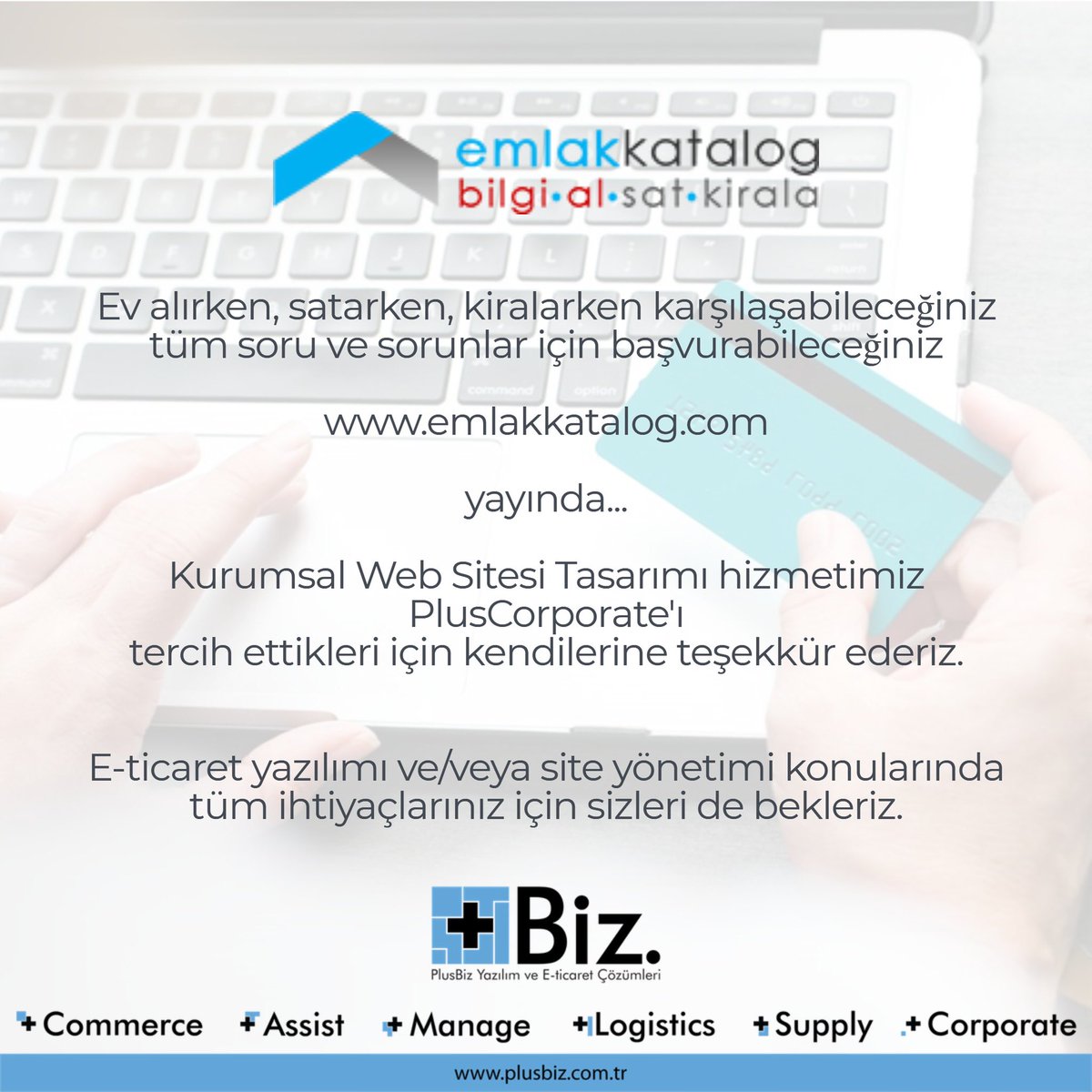 PlusBizcomtr's tweet photo. İşletmenizin tanıtımını coğrafi sınırlar olmaksızın yapabilmenin, hedef kitlenize en kolay ulaşmanın önemli çözümlerinden biri de kurumsal bir web sitesidir. PlusCorporate hizmetimizle firmanızın ön yüzü olacak kurumsal sitenizi en doğru içerik ve tasarımla oluşturuyoruz. https://t.co/L8PYBYQQlR