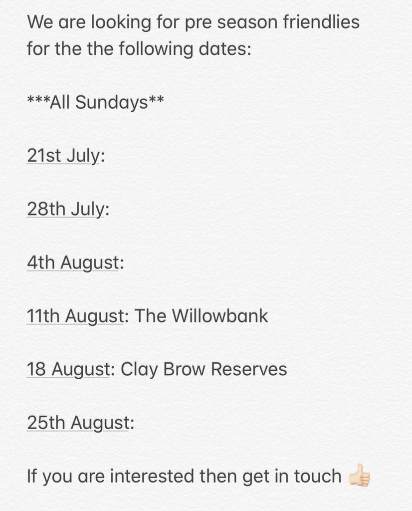 Still dates available