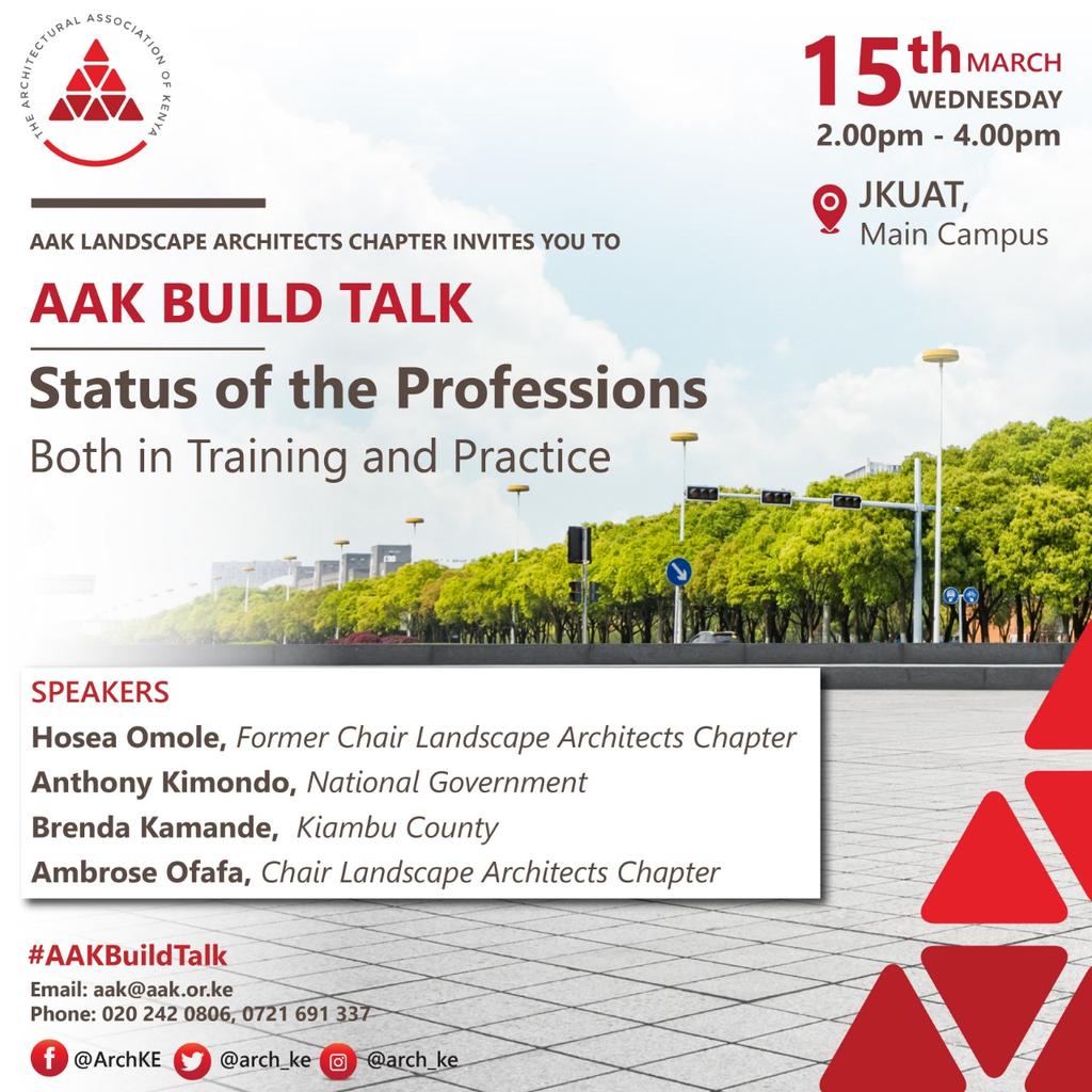 Arch_KE's tweet photo. Ongoing #BuildTalk on Status of the Professions both in Training and Practice at Technology House, JKUAT main campus
#StatusofLandscapeArchitecture https://t.co/qCi7BfVslf