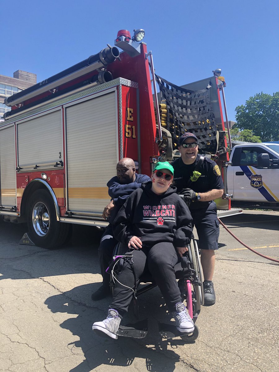 PFDPreston's tweet photo. Widener Day 2019 wouldn’t be complete without support from @PhillyFireDept and @PhillyPolice . @WMS_1906 https://t.co/sDHYhnqLje