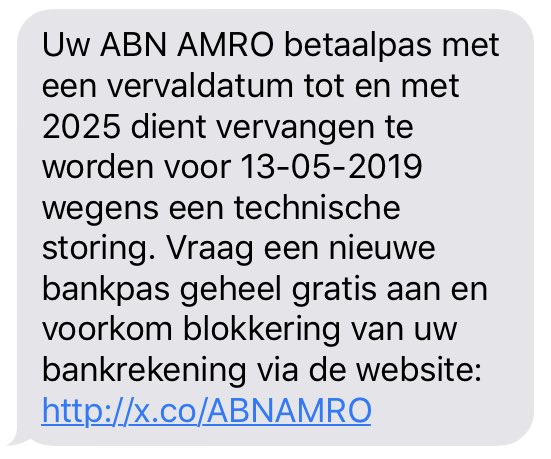 Toch grappig als je niet eens bij de betreffende bank bent aangesloten #spam