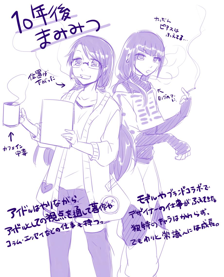 私の中の10年後まみみつの妄想… #未来予想 #まみみね #まみみつ #シャニマス絵