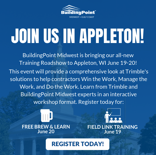 ATTENTION WISCONSIN! The BuildingPoint Midwest Road Show is headed your way next month. We'll be in Appleton on June 19-20 with TFL training sessions and our FREE Brew and Learn event at Stone Arch Brewpub. Attend one event or all. Register here --> bit.ly/30lxHAm
