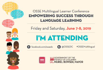 OSSEDC's tweet photo. Wow, we are receiving an incredible response to the #OSSEMultilingual Learner Conference! Love our #DCeducator commitment to empowering success through #languagelearning! We hope to see you on June 7 & 8! Register today: https://t.co/9Zc0RQWwJ5 https://t.co/AdlNZAGBEB