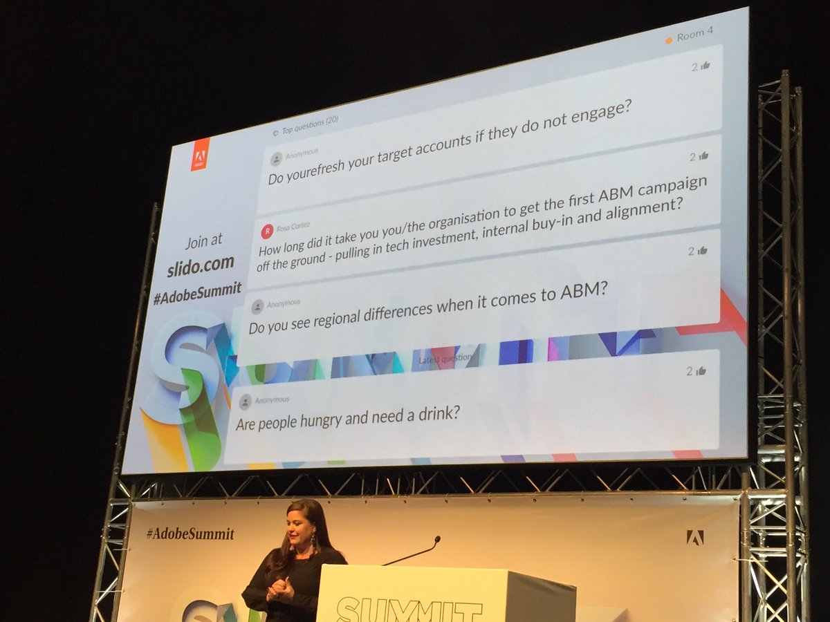 jacdriver's tweet image. Thought provoking questions at #AdobeSummit