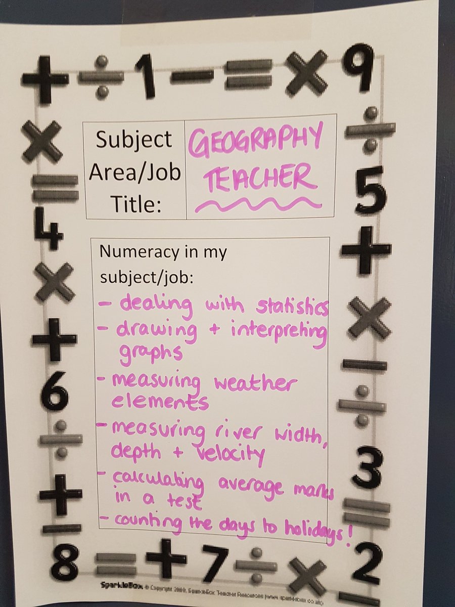 CHSMathematics's tweet image. Just some examples of Numeracy from across the school! #NationalNumeracyDay #crosscurricular #Numeracyforall #skillforlife