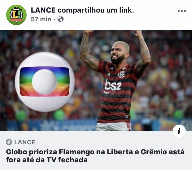 Globo prioriza Flamengo na Liberta e Grêmio está fora até da TV fechada, Futebol