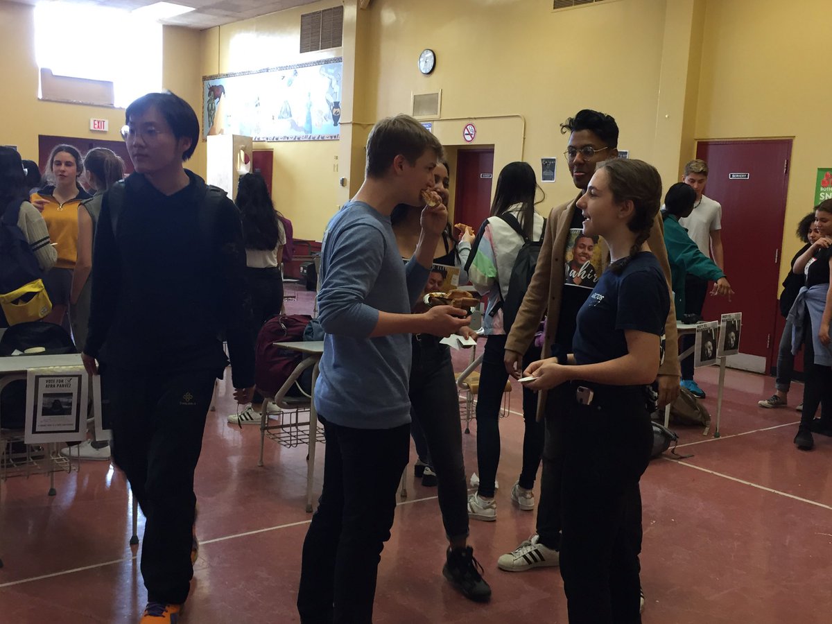 jpci_lib's tweet photo. The cafeteria was busy today for our Meet the Candidates event! A reminder that voting is this Friday! Check out the candidate platforms on our election website! @BloorCI https://t.co/zShO11CThr