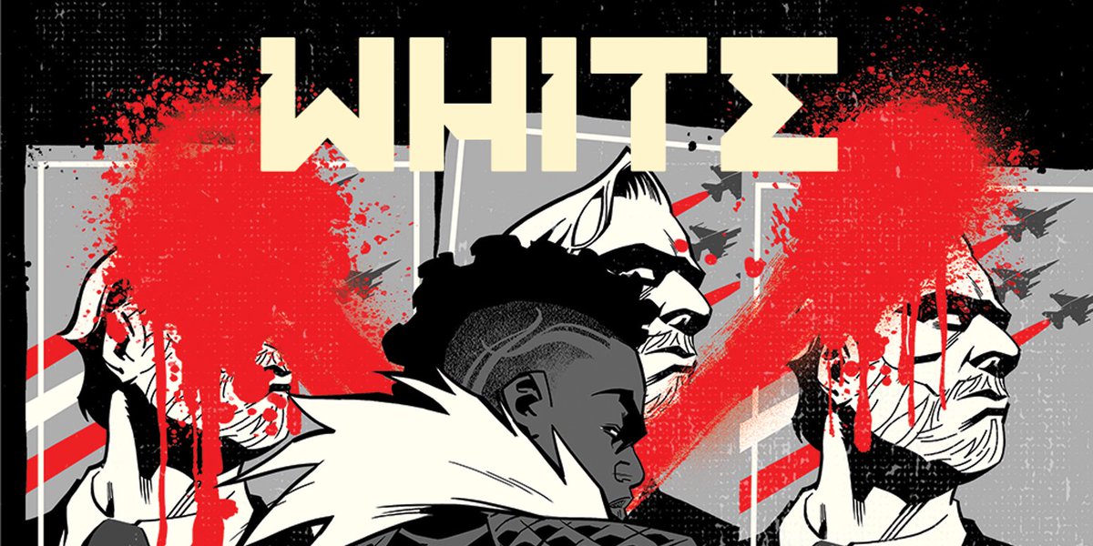 The cover for "WHITE," one of the issues of Osajyefo's six-issue graphic novel, "BLACK."