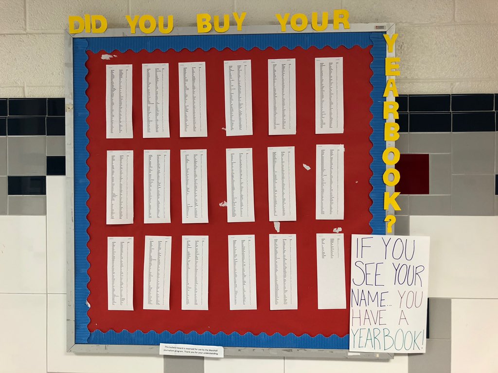Don’t know if you’ve bought a yearbook?? Stop by D211 and check out our list❗️ If your name is on it, you have one❗️🏆🎯🍀🔮🔥